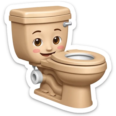 Skibidi toilet with head coming out the toilet bowl sticker