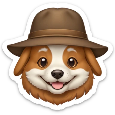 dog wit a hat sticker