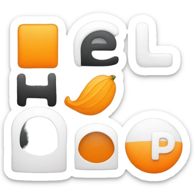 Un côté noir avec la lettre P en blanc et l’autre moitié en orange avec la lettre H en noir sticker