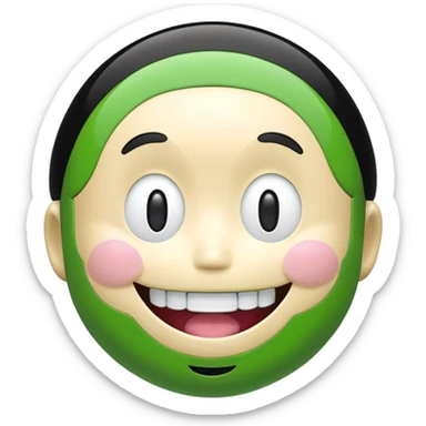 takashi murakami smile black and green sticker