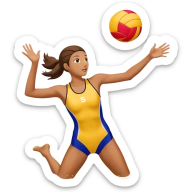 A beach volleyball player spiking a ball sticker