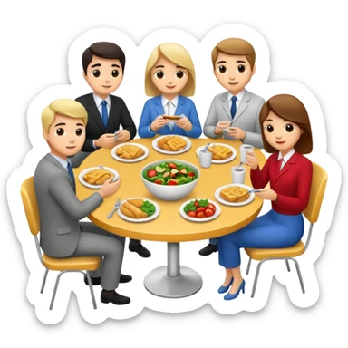 group of colleagues having lunch together sticker