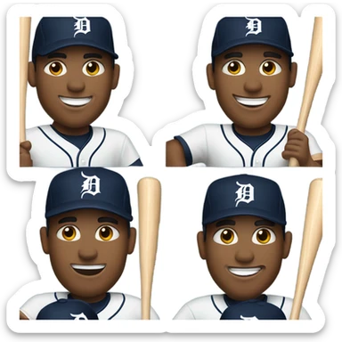 Baseball player Detroit sticker