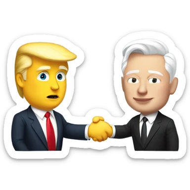 Donald Trump and Elon Musk shake hands from behind
 sticker