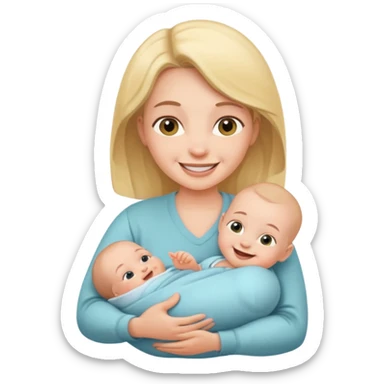 newborn baby with mother sticker