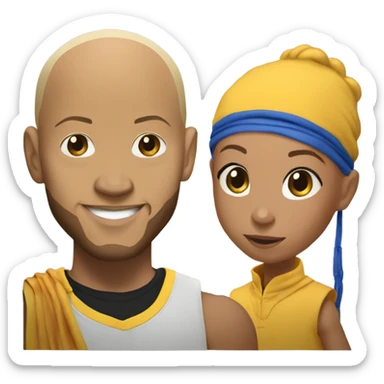 Avatar aang and Steph curry hanging out sticker