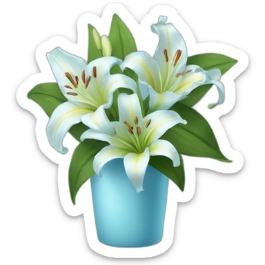 LightBlue bouquet of Lily flowers sticker