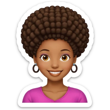 afro puff girl african girl sticker