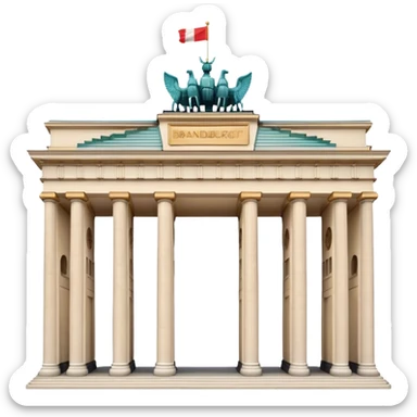 Cinematic Realistic Brandenburg Gate Landmark Emoji, depicted as the iconic neoclassical monument rendered with lifelike detail and dynamic, historic lighting. sticker