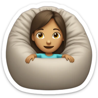 relaxed girl in a bean bag chair resting sticker