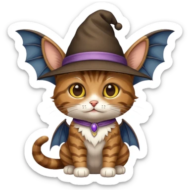 Cat hat bat sticker