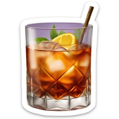 Old Fashioned cocktail in a beautiful glass sticker