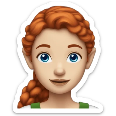 dark redhead woman elf blue eyes sticker
