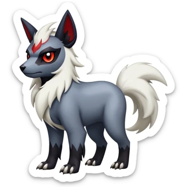 Edgy cool Absol-Zorua-Zangoose-Houndour-Poochyena-creature-hybrid full body  sticker
