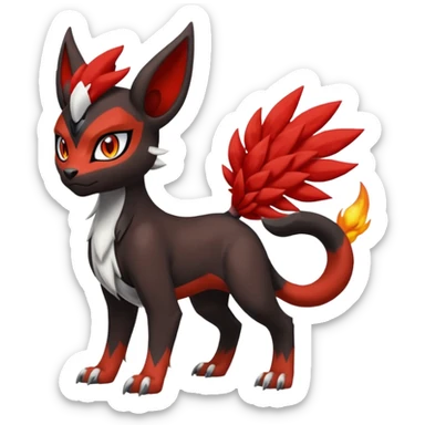 Handsome cool badass edgy Meloetta-Absol-Houndour-Litten-Guilmon-Giratina-Pokémon-Fakémon-fusion-hybrid-creature sticker
