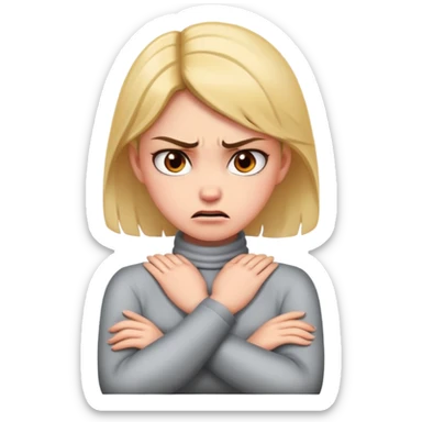 girl with hands crossed on neck mad  sticker