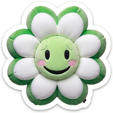 takashi murakami smile pillow flower black and green sticker