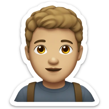 Chubby Hispanic boy with light skin brown short hair and brown eyes very tall sticker