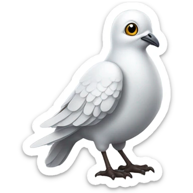 dove with a gun, with an eye patch and one leg sticker
