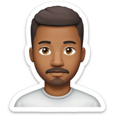 Jeune homme noir, trentaine avec une coupe en degradée, moustache legere et une barbe legere  sticker