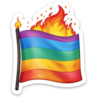 destroyed by fire lgbt flag  sticker