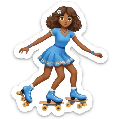 rollerskate with blue hippie desi sticker