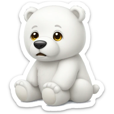 Cute white bear stuffed toy  sticker