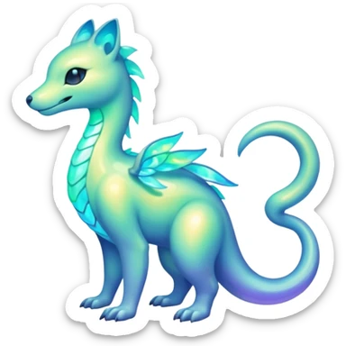 Opalescent Luminescent Fakémon-creature-fusion (full body) sticker
