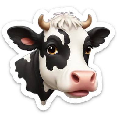 Cow make a kiss  sticker
