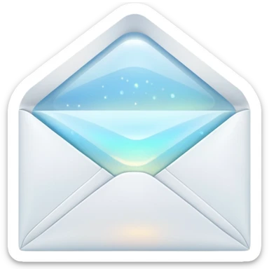 a beautiful romantic white opal envelope sticker