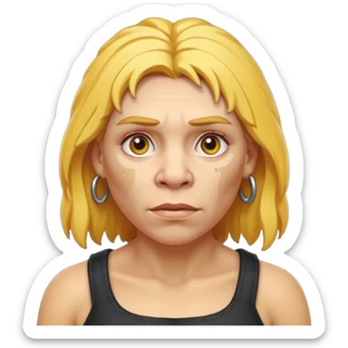 Neanderthal woman with yellow hair sticker