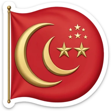create an ottoman empire flag emoji. the shape of flag is like usual flag emojis alright sticker