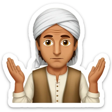 Make a emoji of ex pm of Pakistan Imran khan saying dialogue "bade khartnak log hain" in a beggar outfit sticker