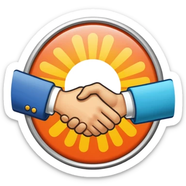 handshake retro style sticker  sticker