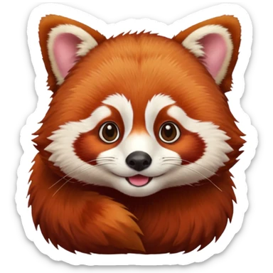 A red panda, thankful for self-care. sticker