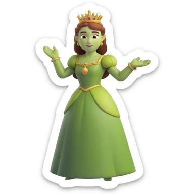 Princess Fiona in action pose, ready for adventure sticker