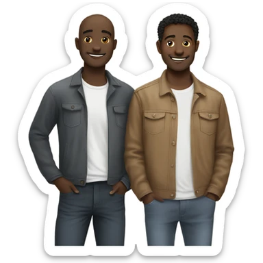 Friendship bond two white males ￼ sticker