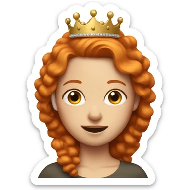 ginger girl with crown sticker