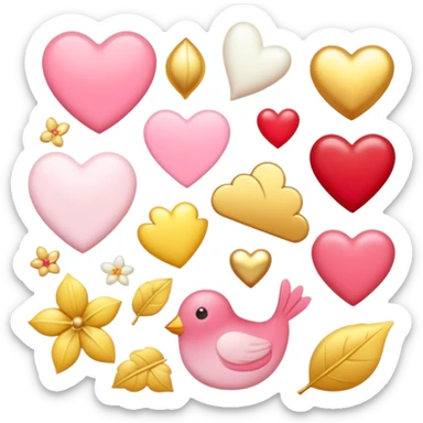 Romantic pink-red-gold-yellow-white pastel lush aesthetic sticker