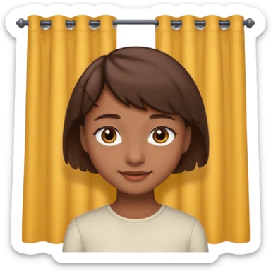 une peau brune mais pas trop de cheveux marron un peu vie avec une mèche un peu rideau mais pas trop longues des yeux marrons pas vraiment trop éclatant un beau petit sourire une peau un peu marron mais pas trop clair sticker