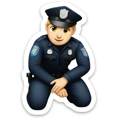 Caucasian Police officer takes a knee sticker