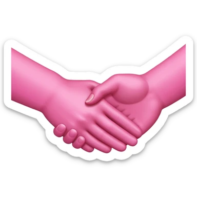 handshake pink hands sticker
