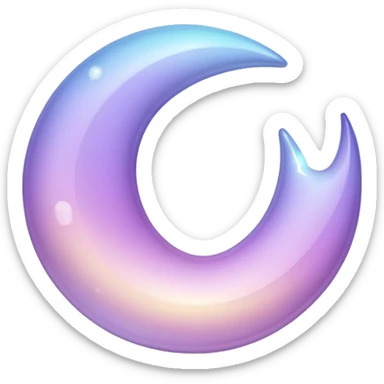 Sparkly glossy Pastel lilac-gradient crescent sticker