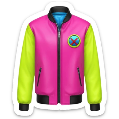 neon color Russian underground fashion jacket sticker