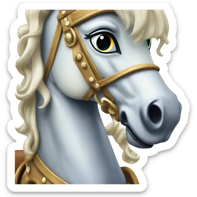 carousel horse with haunting eyes spinning sticker