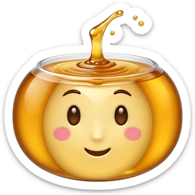 small swirl of pale golden syrup, glossy and thick, no face, no jar or extras, soft lighting, subtle shadows, emoji scale sticker