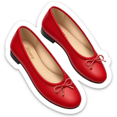 cherry red ballet flats, red flat shoes sticker