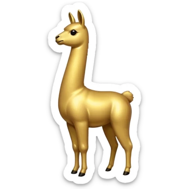 A small golden llama silhouette sticker