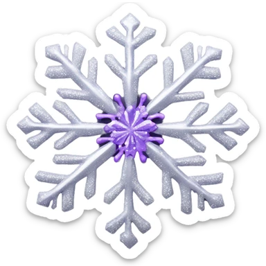 Sparkling Silver and purple swirl ornate glam snowflake sticker