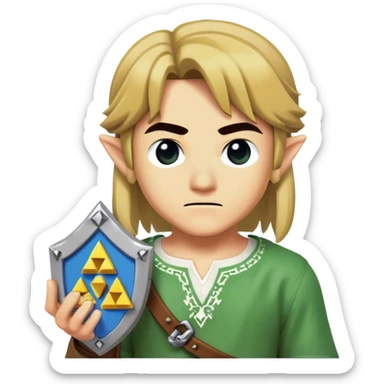 8Bit link but holding React.js logo instead of triforce piece sticker